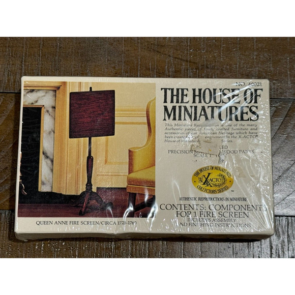 THE HOUSE OF MINIATURES QUEEN ANNE FIRE SCREEN NO. 40021 NEW IN SEALED BOX - Picture 1 of 5
